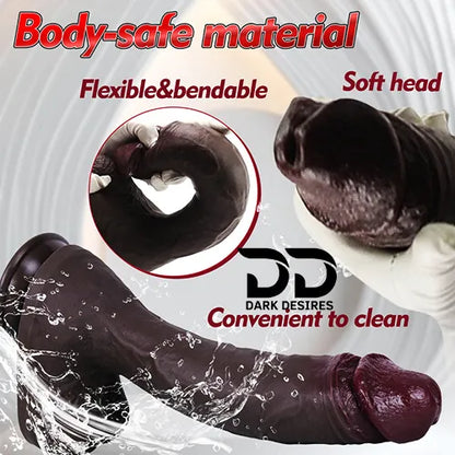 11 Inch Extra Long huge Realistic Strap-On Dildo Black Silicone India by DarkDesires
