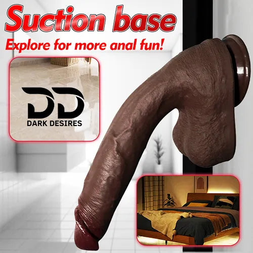 11 Inch Extra Long huge Realistic Strap-On Dildo Black Silicone India by DarkDesires