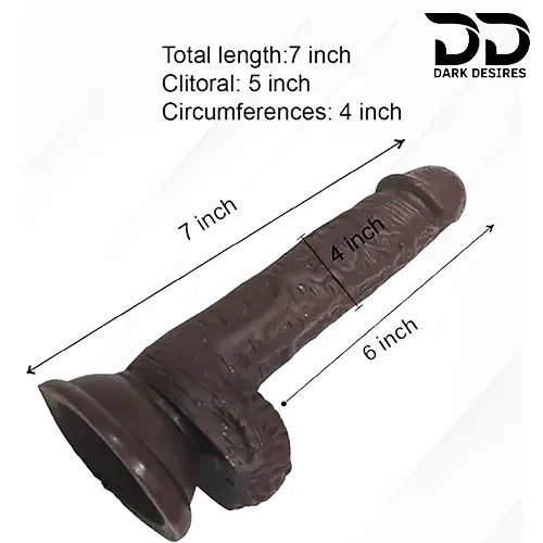 Strap-On Dildo 7 Inch Brown Adjustable Harness Silicon Dildo Realistic in India by DarkDesires