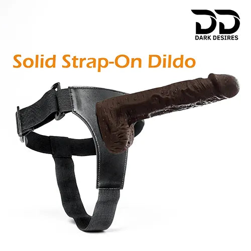 Strap-On Dildo 7 Inch Brown Adjustable Harness Silicon Dildo Realistic in India by DarkDesires