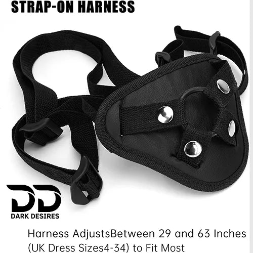 adjustable strap on harness with 8 inch dildo in India By Darkdesires