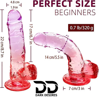 Twin Colour Mix Pink Red Jelly Strap-On Dildo with ball 9 Inch premium adjustable belt in India by DarkDesires