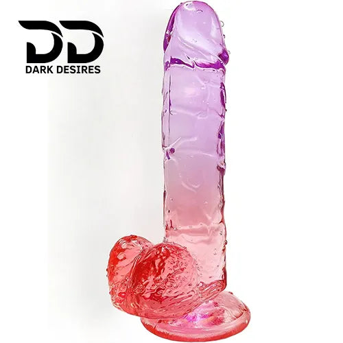 9 inch twin colour realistic silicone dildo with suction cup with Ball India by DarkDesires