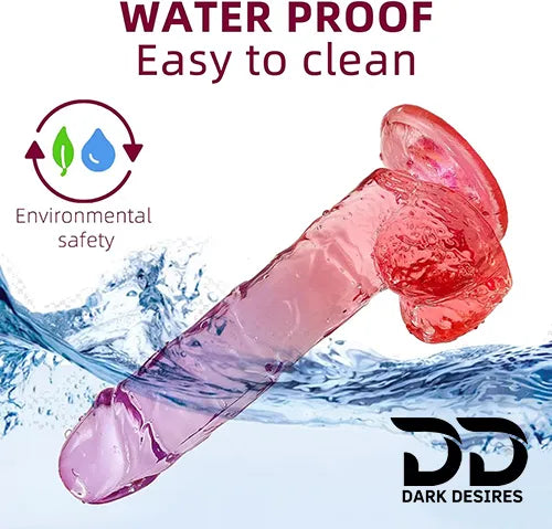9 inch twin colour realistic silicone dildo with suction cup with Ball India by DarkDesires