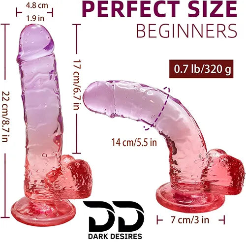 9 inch twin colour realistic silicone dildo with suction cup with Ball India by DarkDesires