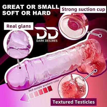 9 inch twin colour realistic silicone dildo with suction cup with Ball India by DarkDesires