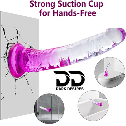 8 inch twin colour white, Pink soft jelly dildo without balls India by DarkDesires