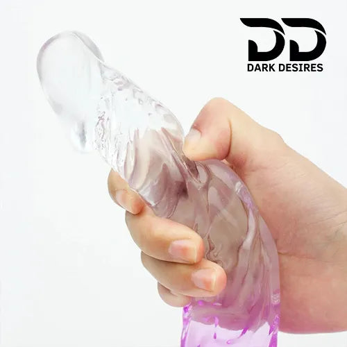 8 inch twin colour white, Pink soft jelly dildo without balls India by DarkDesires
