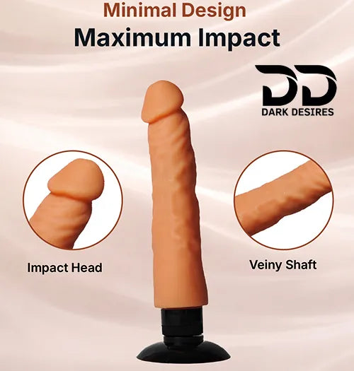 Ultra-Realistic Silicone Dildo – Soft Flexible with Suction Base Skin Tone India By Darkdesires