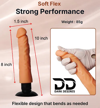 Ultra-Realistic Silicone Dildo – Soft Flexible with Suction Base Skin Tone India By Darkdesires