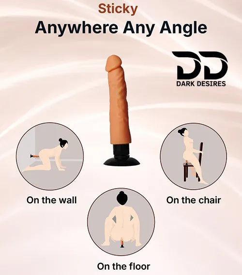 Ultra-Realistic Silicone Dildo – Soft Flexible with Suction Base Skin Tone India By Darkdesires