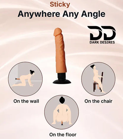 Ultra-Realistic Silicone Dildo – Soft Flexible with Suction Base Skin Tone India By Darkdesires