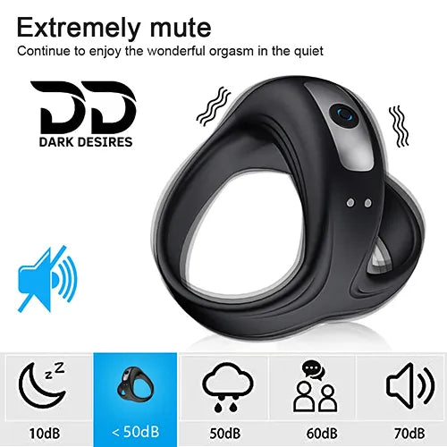 vibrating cock ring with 10 frequency settings and soft silicone design black color usb charging India DarkDesires.in