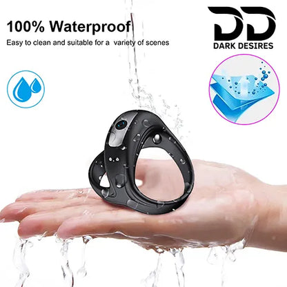 vibrating cock ring with 10 frequency settings and soft silicone design black color usb charging India DarkDesires.in