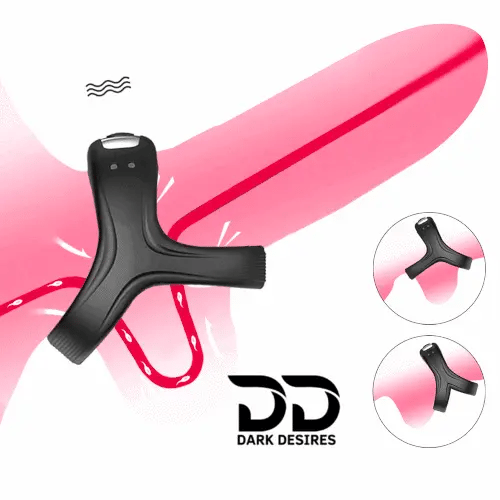 vibrating cock ring with 10 frequency settings and soft silicone design black color usb charging India DarkDesires.in