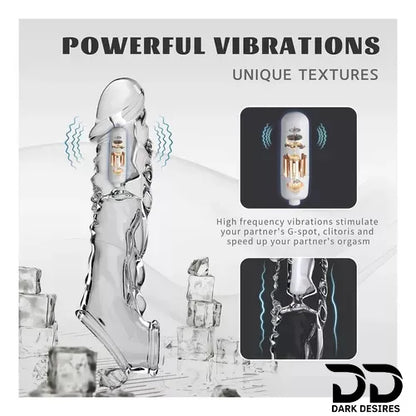 vibrating penis sleeve with cock ring Dragon Condom silicone girth enhancer penis sleeve India by DarkDesires