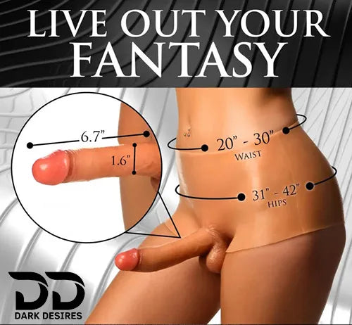 Wearable High Elastic Silicone Solid Strap-On Pant with Realistic Pegging Skin Tone Dildo India By DarkDesires