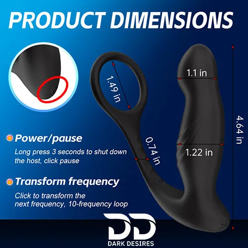 Wireless Remote Control Anal Vibrator Wiggling Prostate Massager with Cock Ring Black in India By DarkDesires