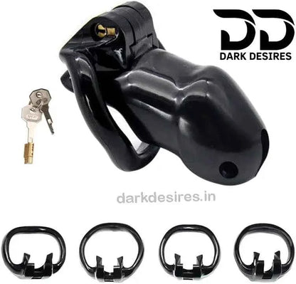 Adjustable Male Chastity Cage – Breathable Resin, 4 Ring Sizes
