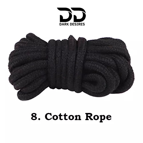 8 piece BDSM bondage kit perfect for couple mix black and pink color, cotton rope
