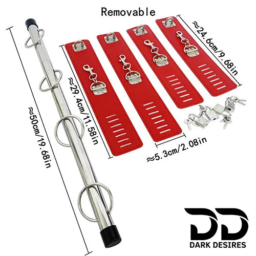 bdsm spreader bar restraint set hand ankle cuffs in India By Darkdesires