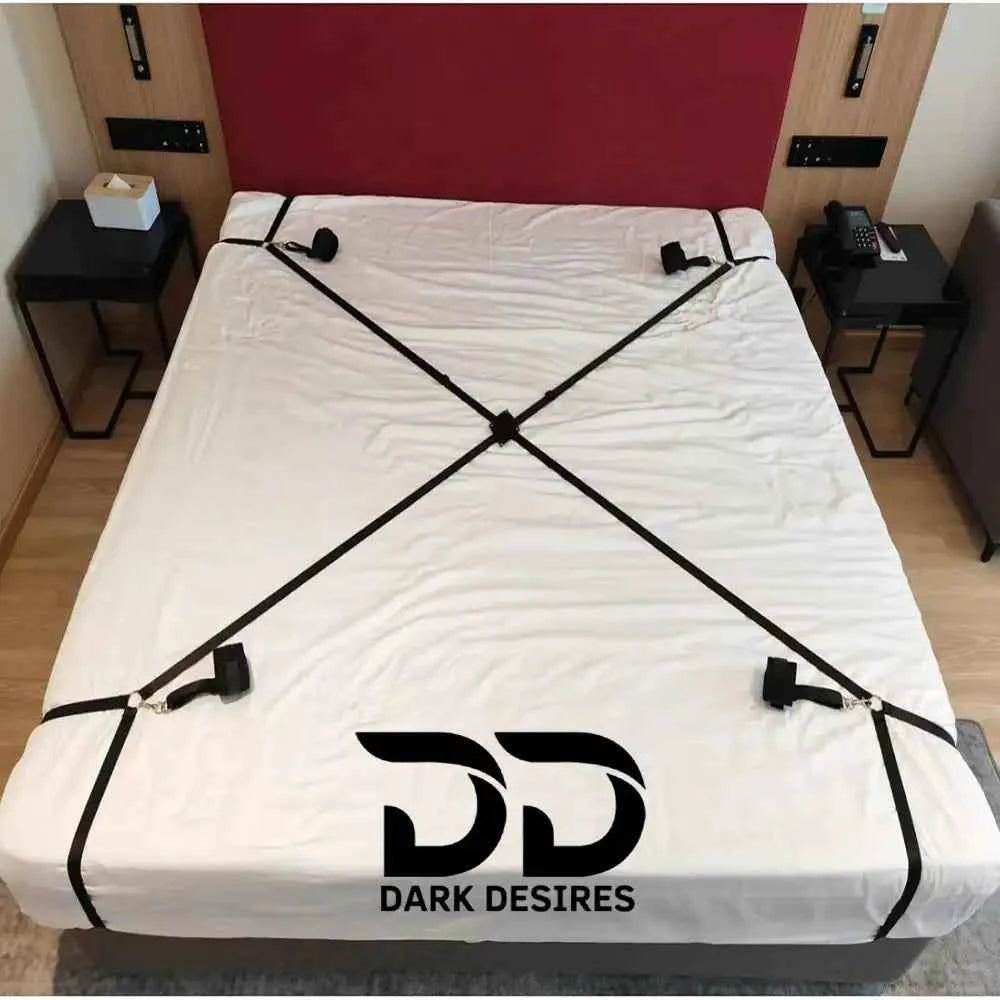 Bed Restraint Kit with Hand & Ankle Cuffs – BDSM Set