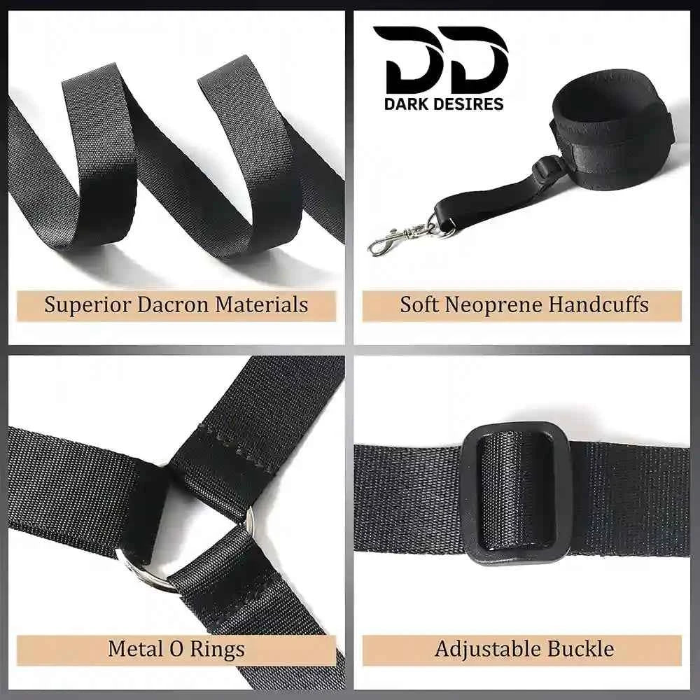Bed Restraint Kit with Hand & Ankle Cuffs – BDSM Set