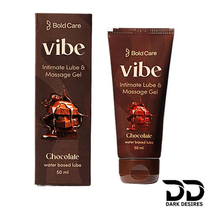  Bold Care Vibe intimate lube and massage gel in chocolate flavour. Smooth, skin-friendly, and perfect for couples India by DarkDesires.in