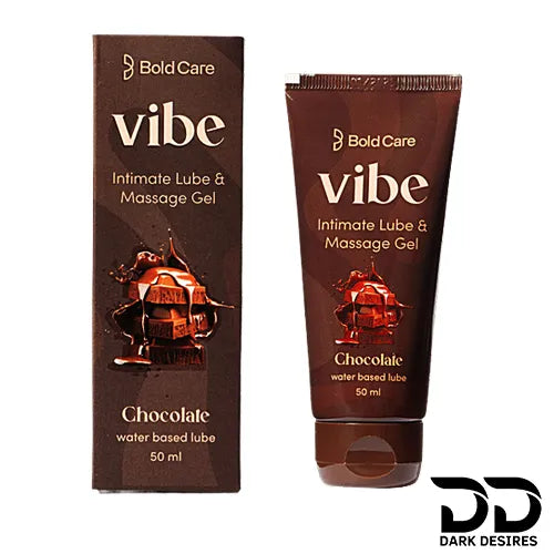  Bold Care Vibe intimate lube and massage gel in chocolate flavour. Smooth, skin-friendly, and perfect for couples India by DarkDesires.in