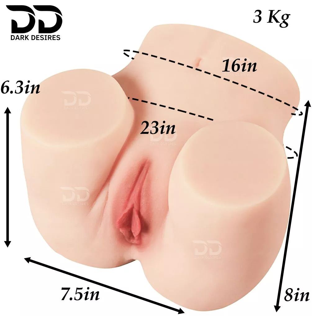 Curvy Waist Realistic Butt Half sex Doll  ultra soft, flexible two separate textured tunnels, vaginal and anal, giving you varied sensations Masturbator in India By DarkDesires Buy Sex doll online