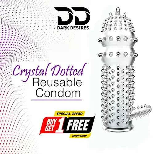 Crystal Condom – Washable Reusable Silicone (Clear) | Buy 1 Get 1 Free