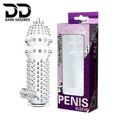 Clear crystal condom made from soft, skin-friendly silicone. Washable, reusable, and extra dotted for enhanced pleasure. Dark Desires