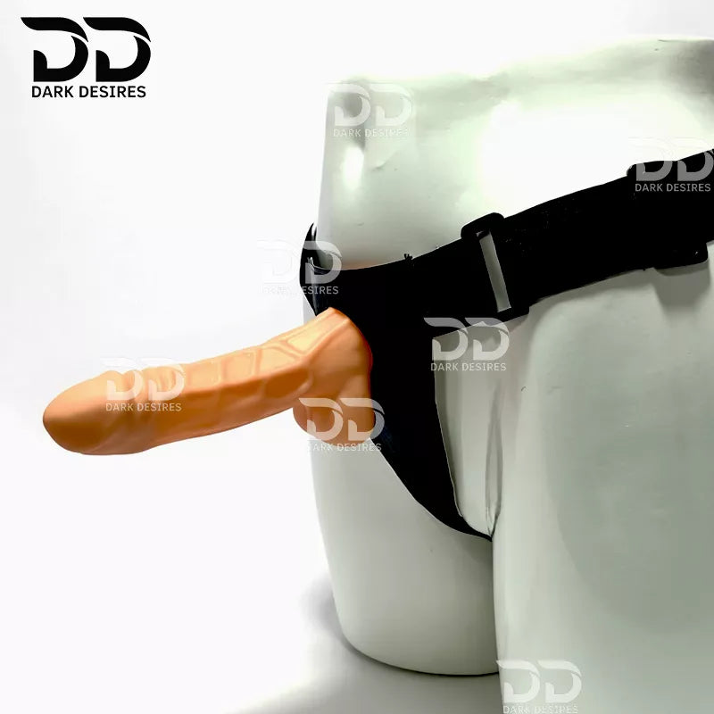 hollow strapon  dildo penis sleeve extender. Adds girth and length, works pre and post-erection, harness compatible dark chocolate flesh tone color Buy Hollow Strapon dildo in India byDarkDesires
