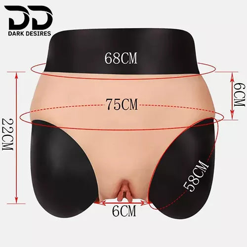 fake silicone vagina panty for crossdressers and hip shaping. Soft, realistic, and comfortable for regular underwear in India DarkDesires.in