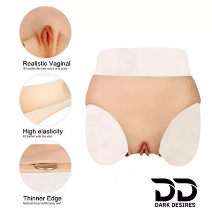 fake silicone vagina panty for crossdressers and hip shaping. Soft, realistic, and comfortable for regular underwear in India DarkDesires.in