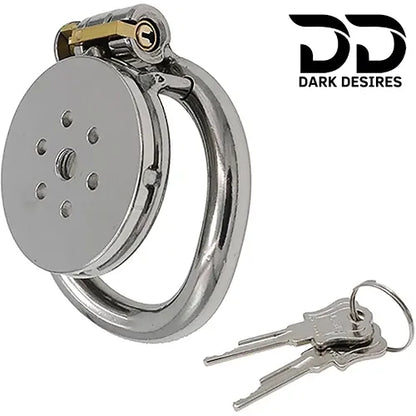 flat stainless steel chastity cage for men. cock cage Durable, secure, and comfortable for long term wear. DarkDesires.in