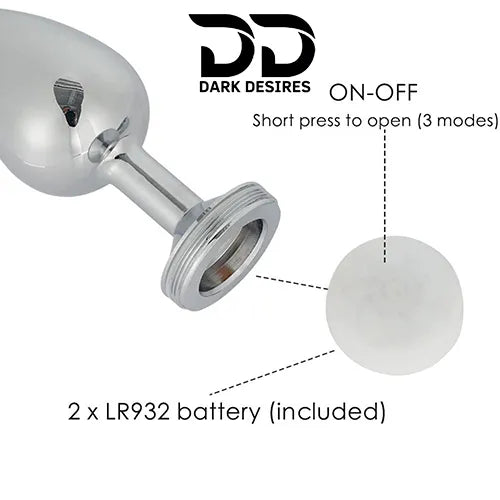 LED stainless steel anal plug in India By Darkdesires