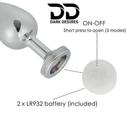 LED stainless steel anal plug in India By Darkdesires
