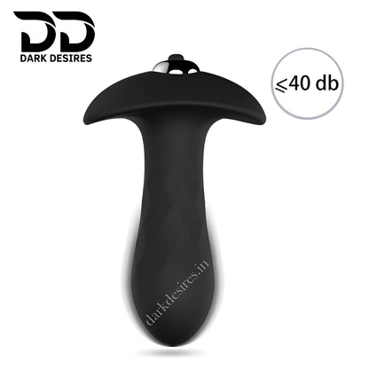 vibrating prostate butt plug device with 'Dark Desires' branding on a white background