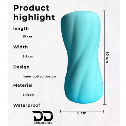 squishy ribbed masturbation sleeve for men soft, stretchy texture for intense solo pleasure for men sky blue color Male masturbator India By DarkDesires