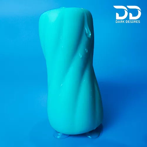 squishy ribbed masturbation sleeve for men soft, stretchy texture for intense solo pleasure for men sky blue color Male masturbator India By DarkDesires
