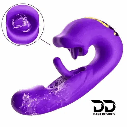 gspot flapping tongue clitoral vibrator india Mouth Shape Clit Vibrator with Flapping Tongue & G-Spot Mode by Darkdesires