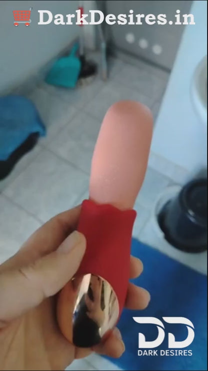 2 in 1 flapping tongue licking clitoral suction vibrator massager Red Color India video by DarkDesires