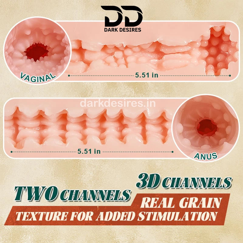 Realistic BBW silicone sex doll with curvy body showing a detailed diagram of a product with 'VAGINAL' and 'ANUS' labels.
