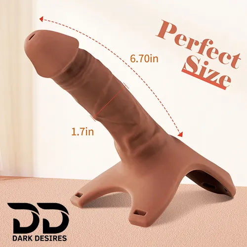 Realistic Hollow Strap On Dildo – Wearable Silicone Penis Sleeve - Dark Desires