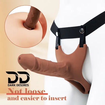 Realistic Hollow Strap On Dildo – Wearable Silicone Penis Sleeve - Dark Desires