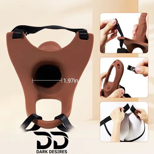Realistic Hollow Strap On Dildo – Wearable Silicone Penis Sleeve - Dark Desires