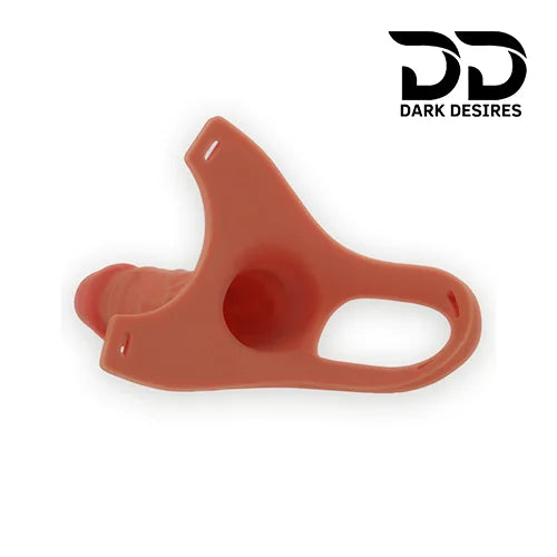  realistic hollow strap on dildo in flesh color with wearable silicone sleeve design. Comfortable, body-safe, and secure fit India By DarkDesires.in