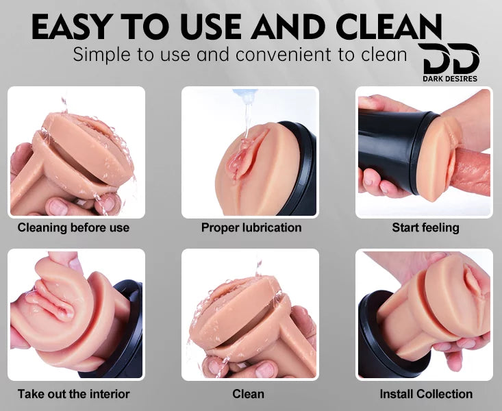 realistic vaginal masturbator cup for men. Soft, tight, and easy to clean pocket pussy design in India By DarkDesires.in