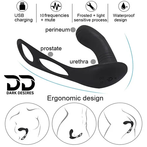 remote control prostate massager with penis ring in India By Darkdesires